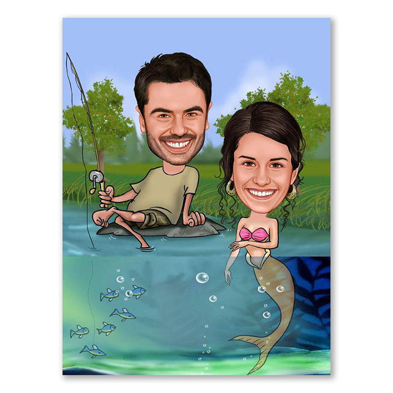 Bild von   erstellung karikatur angler mijpg | fotogeschenkideende 🎀 Geschenke mit eigenem Foto Motiv o Text
