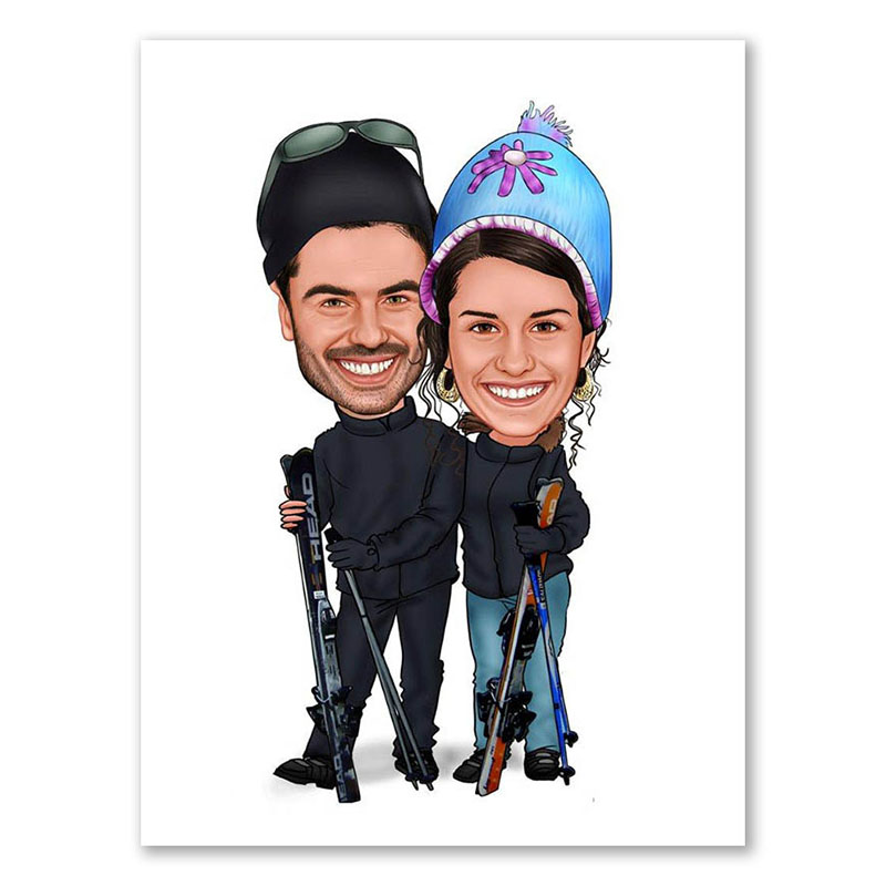 Bild von   erstellung karikatur skifahrerjpg | fotogeschenkideende 🎀 Geschenke mit eigenem Foto Motiv o Text
