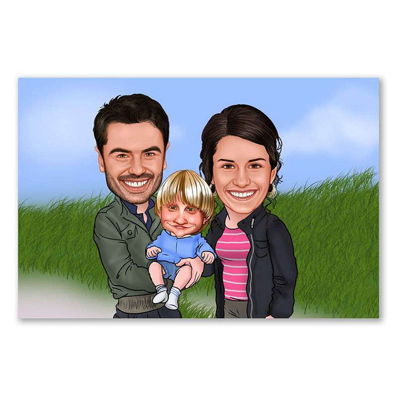 Bild von   erstellung karikatur familienpjpg | fotogeschenkideende 🎀 Geschenke mit eigenem Foto Motiv o Text