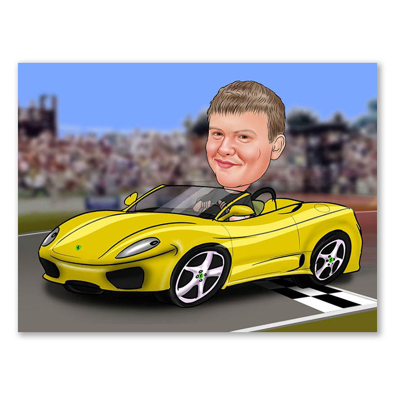 Bild von   erstellung karikatur sportwagejpg | fotogeschenkideende 🎀 Geschenke mit eigenem Foto Motiv o Text