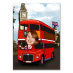 Bild von   erstellung karikatur red bus ljpg | fotogeschenkideende 🎀 Geschenke mit eigenem Foto Motiv o Text