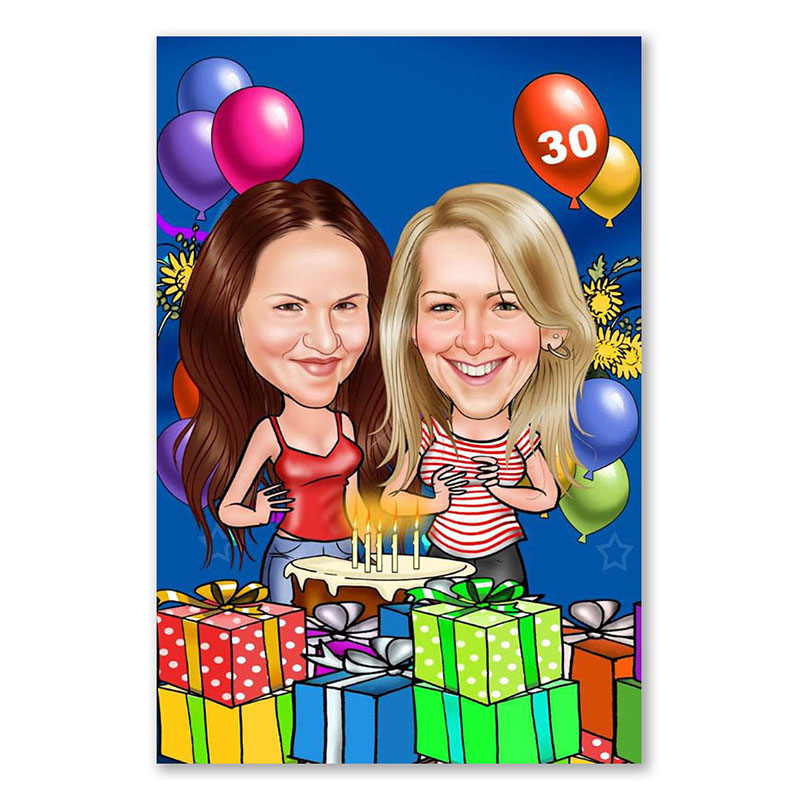 Bild von   erstellung karikatur party girjpg | fotogeschenkideende 🎀 Geschenke mit eigenem Foto Motiv o Text