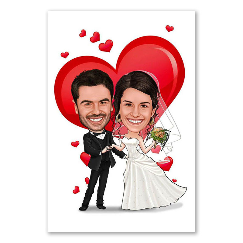 Bild von   erstellung karikatur hochzeitjpg | fotogeschenkideende 🎀 Geschenke mit eigenem Foto Motiv o Text