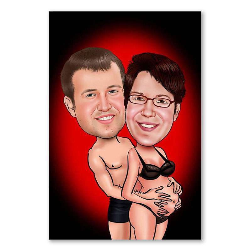 Bild von   erstellung karikatur schwangerjpg | fotogeschenkideende 🎀 Geschenke mit eigenem Foto Motiv o Text