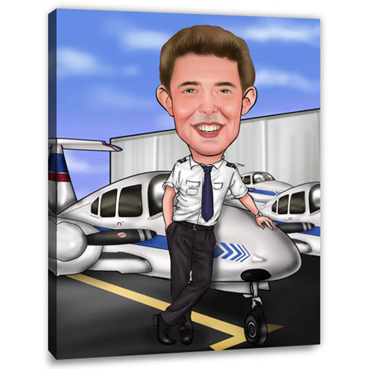 Bild von   erstellung karikatur pilot mitjpg | fotogeschenkideende 🎀 Geschenke mit eigenem Foto Motiv o Text