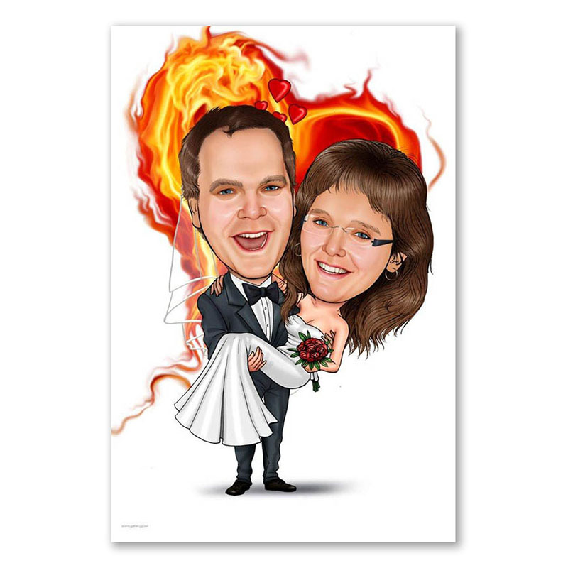Bild von   erstellung karikatur hochzeitsjpg | fotogeschenkideende 🎀 Geschenke mit eigenem Foto Motiv o Text