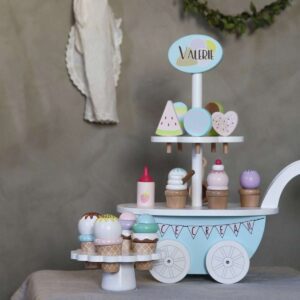 Eiswagen aus Holz mit Zubehr und Wunsch-Gravur