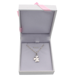 Schutzengel Kette 925er Silber mit Gravur im rosa Etui