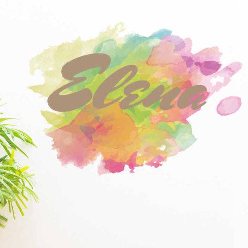 Wandtattoo Farbklecks mit Namen