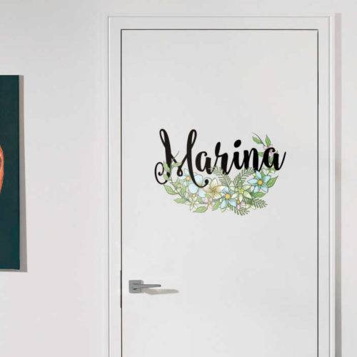 Aufkleber Blumen mit Namen