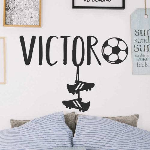 Fußballschuhe mit Namen Fußball Wandtattoo