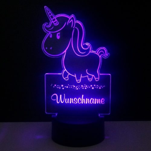 Personalisiertes Nachtlicht -LED-Leuchte Einhorn