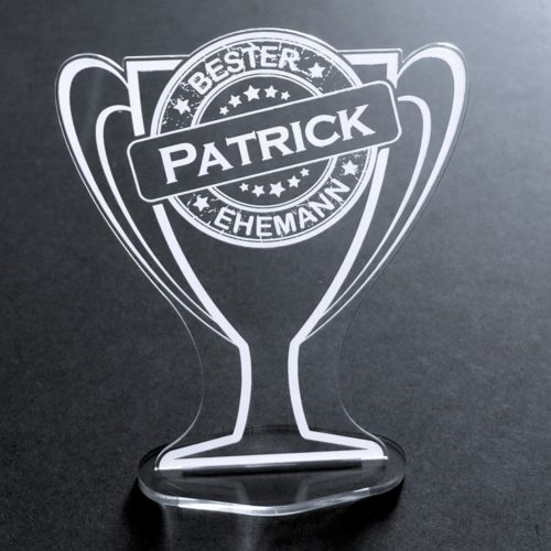 Acryl-Pokal mit Namensgravur Bester Ehemann