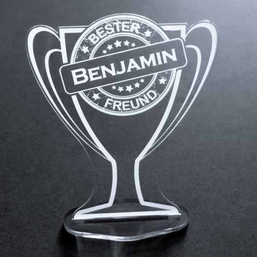 Acryl-Pokal mit Namensgravur Bester Freund