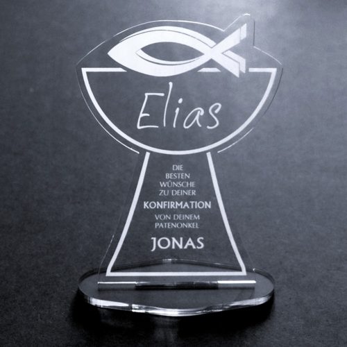 Acryl-Kelch mit Namensgravur Zur Konfirmation