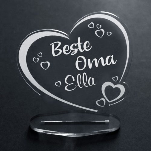 Acryl-Herz für die Beste Oma + Wunschname