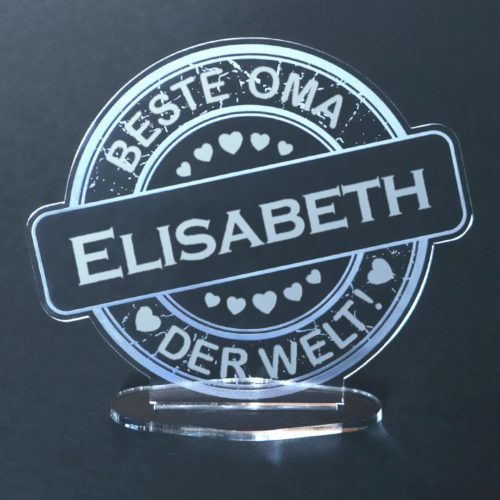 Acryl-Button mit Namensgravur Beste Oma