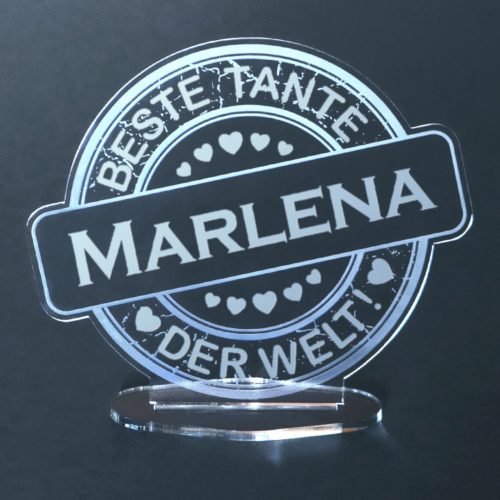 Acryl-Button mit Namensgravur Beste Tante
