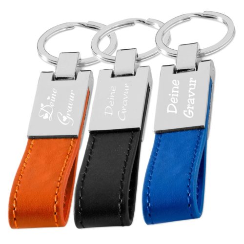 Moderner Schlüsselanhänger mit Gravur