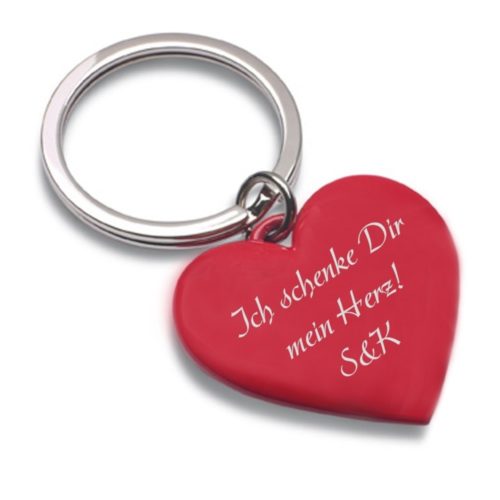Gravur-Schlüsselanhänger Shiny Heart Love