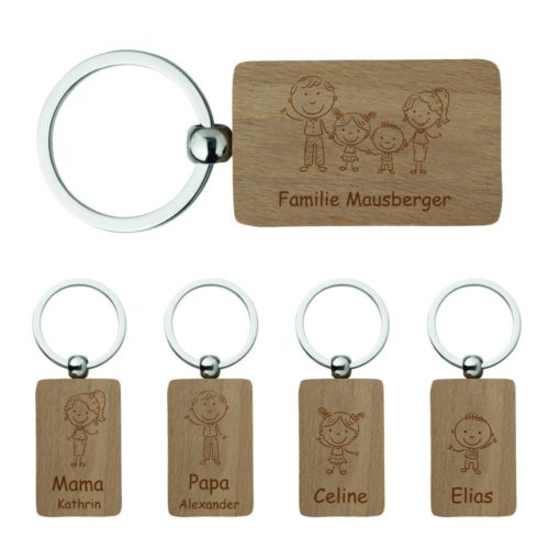 Schlüsselanhänger mit Gravur für die ganze Familie