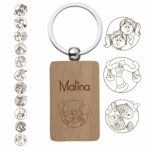 Sternzeichen-Schlüsselanhänger mit Namen