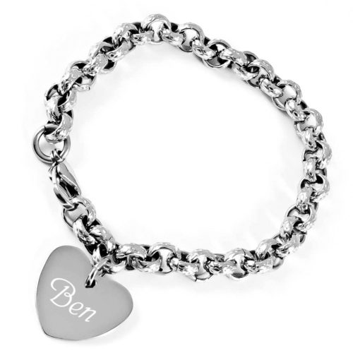 Armband Herzanhänger mit Maserung