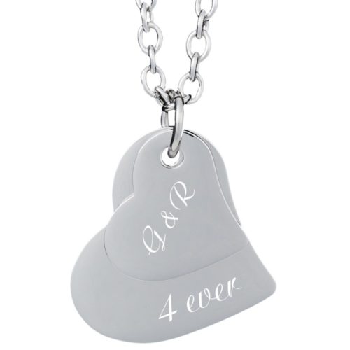 Anhänger mit Gravur doppeltes Herz
