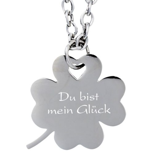 Gravuranhänger Glücks-Kleeblatt