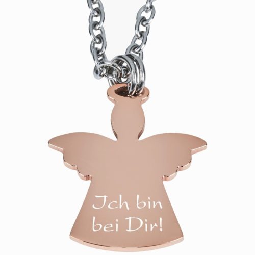 Anhänger mit Gravur Schutzengel rosegold