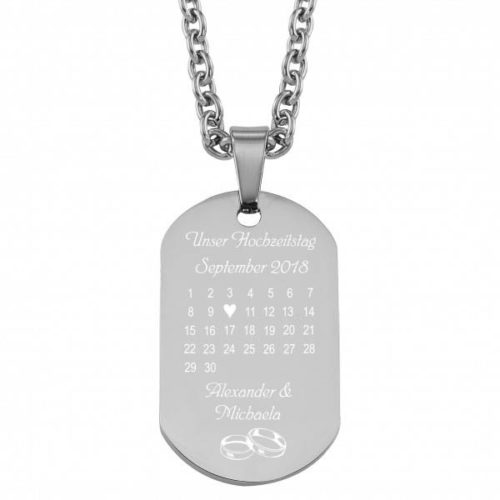 Gravuranhänger Kalender Hochzeit