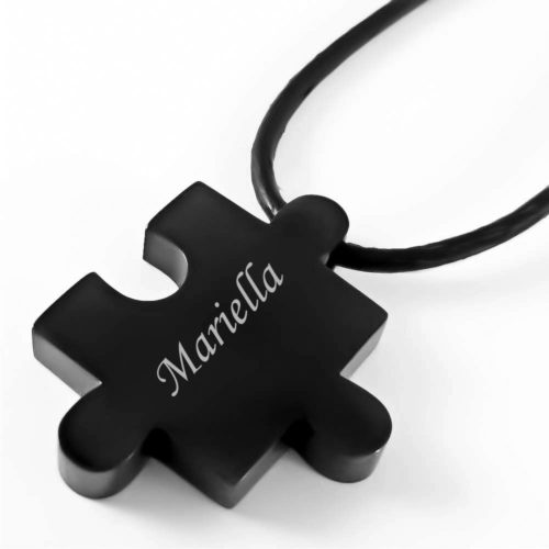 Gravuranhänger Puzzle schwarz