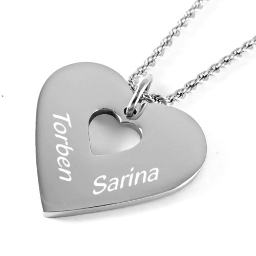 Gravuranhänger Herz Cut-Out