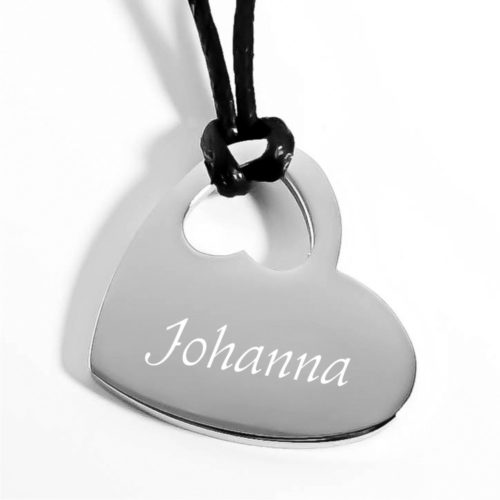 Anhänger mit Gravur Herz mit Herzöse