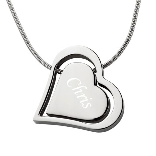 Anhänger mit Gravur Herz Collier silber