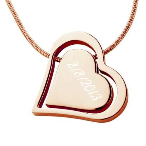 Anhänger mit Gravur Herz Collier rosegold