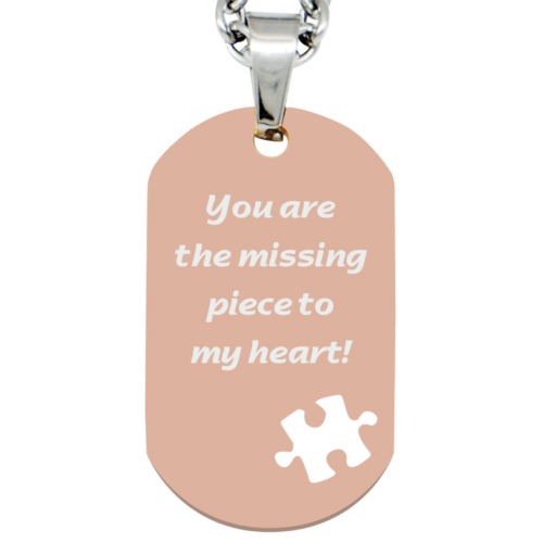 Gravuranhänger Dogtag - Puzzle - rose