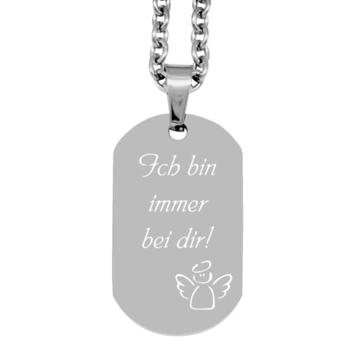 Anhänger Dogtag - Engel - silber