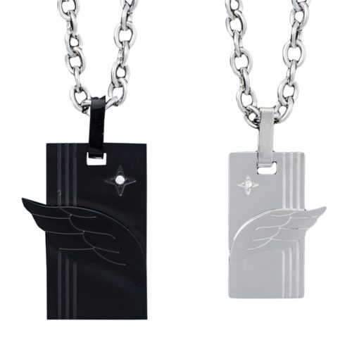 Partner-Anhänger mit Gravur Engelsflügel