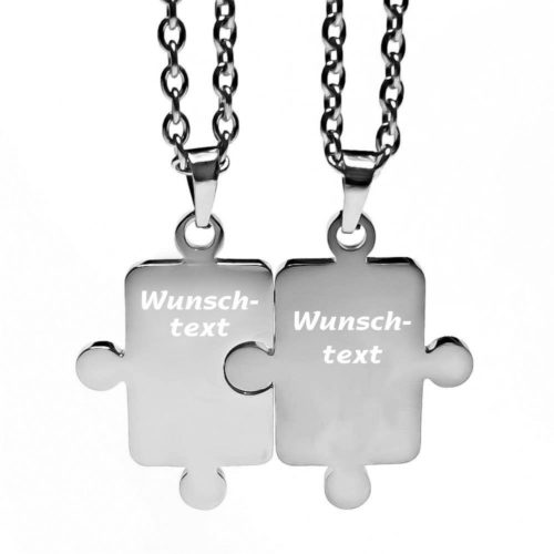 Partner-Anhänger mit Gravur Puzzle