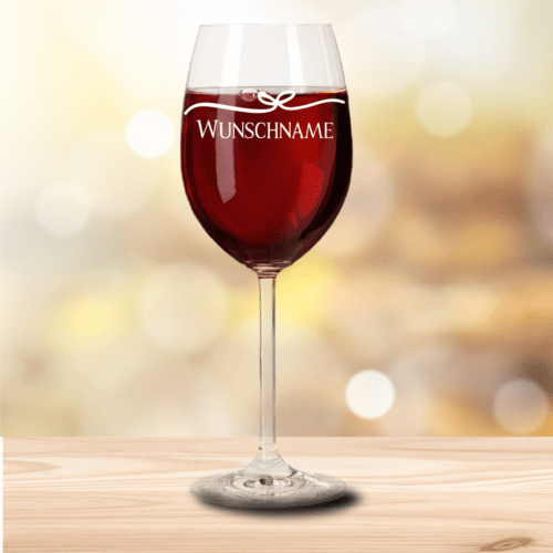 stilvoll elegantes Rotweinglas von Leonardo mit Dekoschleife und...