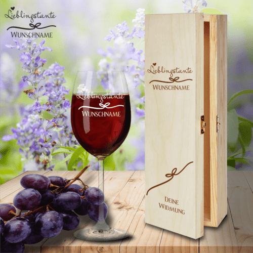 Geschenk Box und Rotweinglas von Leonardo Lieblingstante mit...
