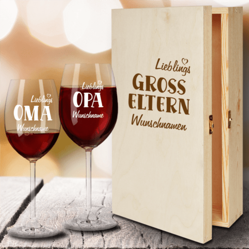 Geschenkbox Rotweingläser von Leonardo mit Gravur...