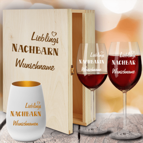 Geschenkbox Rotweingläser von Leonardo mit Windlicht für Deine...