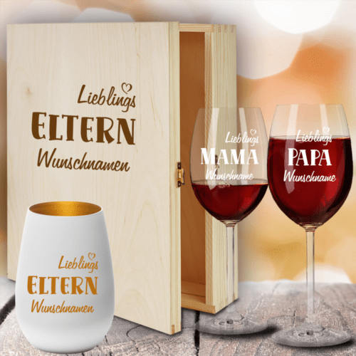 Geschenkbox Rotweingläser von Leonardo mit Windlicht für Deine...