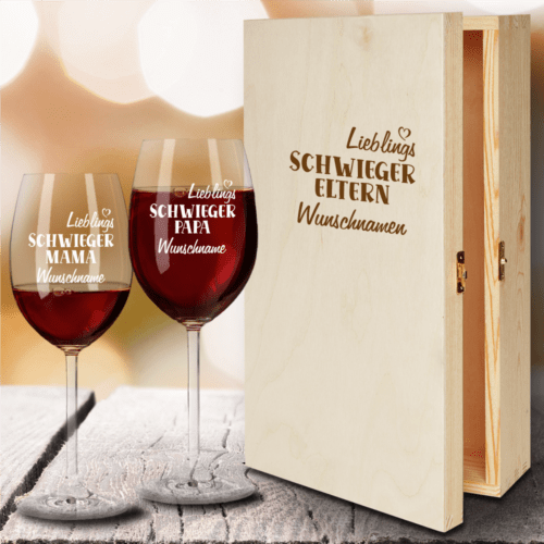 Geschenkbox Rotweingläser von Leonardo mit Gravur...