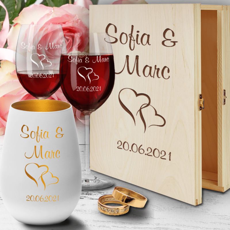Bild von   weinglaeser zur hochzeit mit rpng | fotogeschenkideende 🎀 Geschenke mit eigenem Foto Motiv o Text