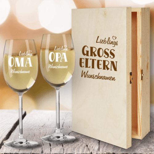 Geschenkbox Weißweingläser von Leonardo mit Gravur...