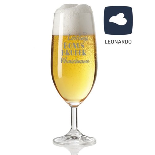 Bierglas mit Gravur von Leonardo - Lieblings-Bonusbruder