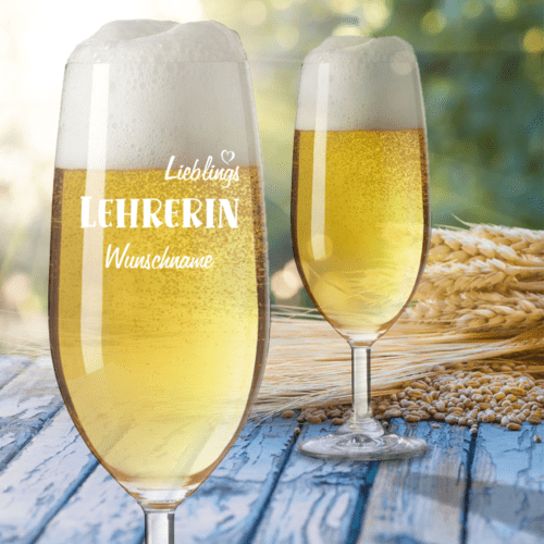personalisiertes Bierglas mit Namen von Leonardo -...